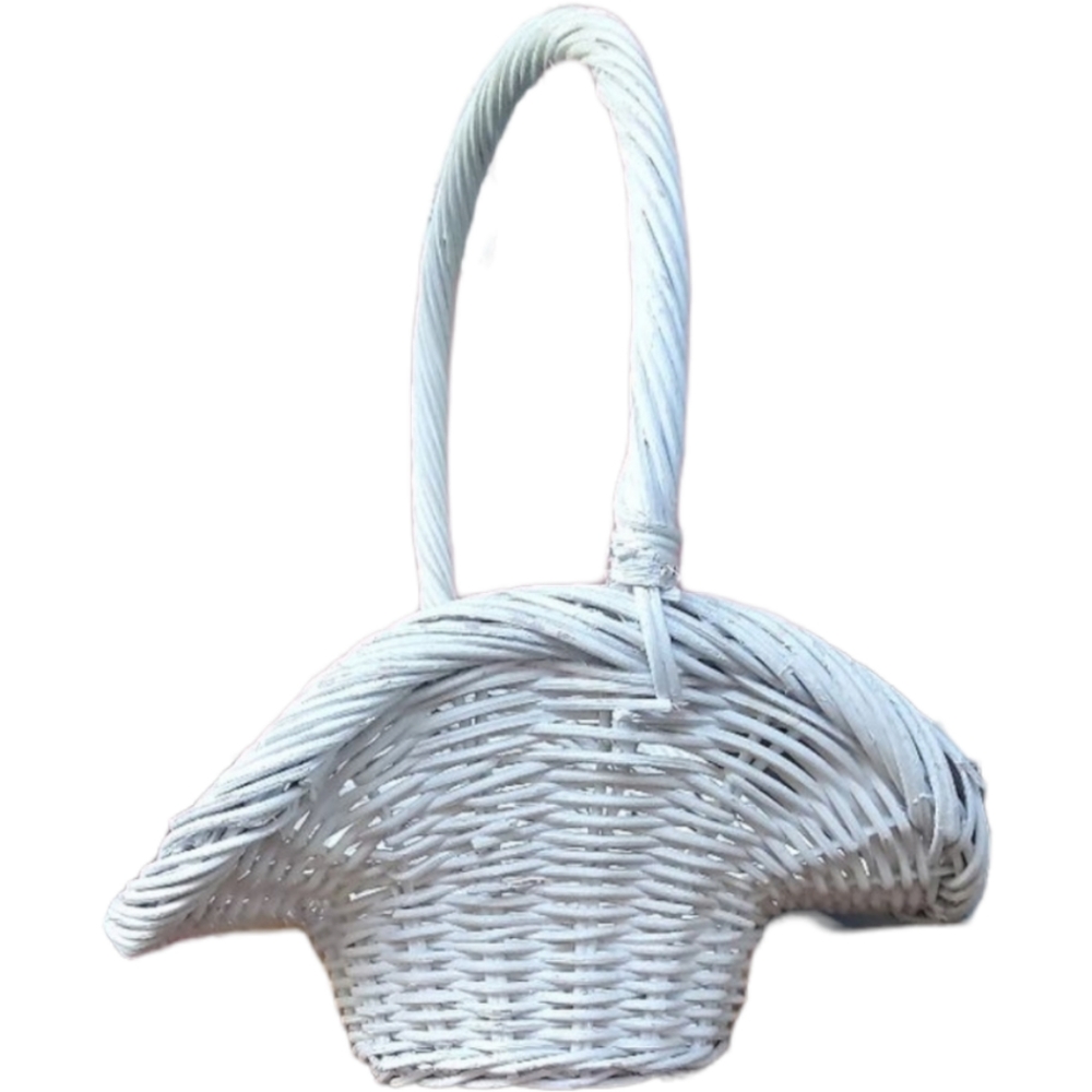 Small Round Fixed Handle Flower Girl  Basket